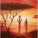 Африканские женщины на закате 33*33 (5шт)